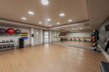 Fitness studio at the tribute apartments in raleigh, nc 27612